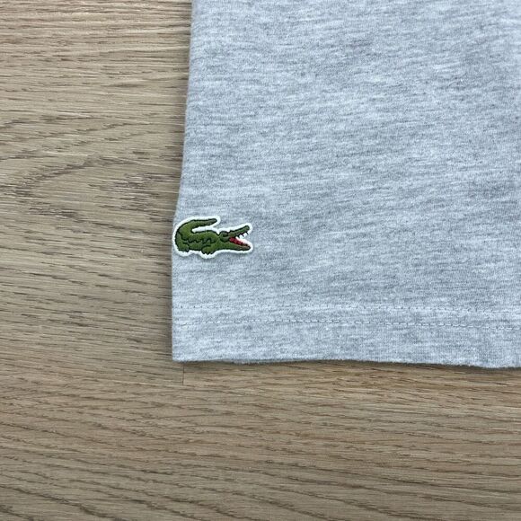 Lacoste Shirt Mens Large Gray Tennis Regular Fit Short Sleeve Logo - Picture 2 of 10